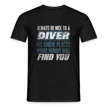 Diver - Men's T-Shirt - black - Front - AI Model Male 178 light (178cm)