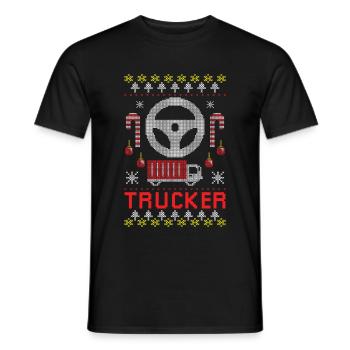 Truck Driver Christmas Xmas Trucker Job Gift - Men's T-Shirt - black - Front - AI Model Male 178 light (178cm)