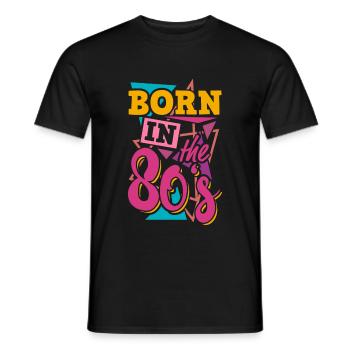 Born in the 80s - Men's T-Shirt - black - Front - AI Model Male 178 light (178cm)