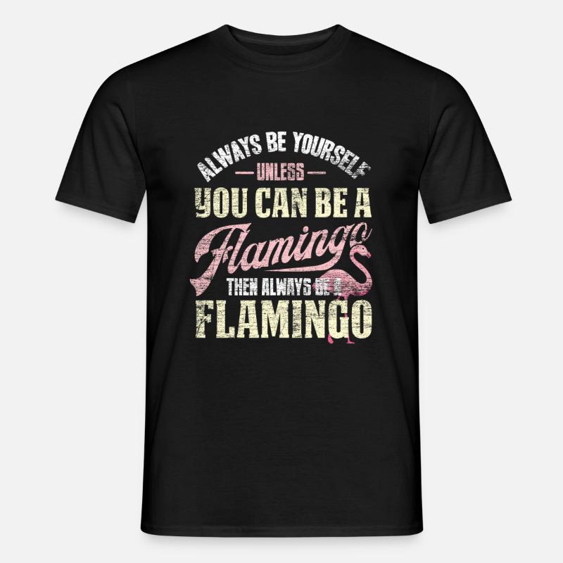 Flamingo - Männer T-Shirt - Schwarz