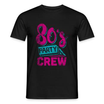 80s party crew - Men's T-Shirt - black - Front - AI Model Male 178 light (178cm)