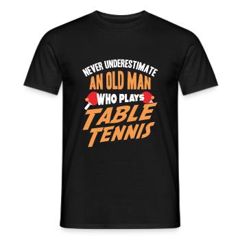 Tischtennis Opa Papa - Männer T-Shirt - Schwarz - Vorne - AI Model Male 178 light (178cm)