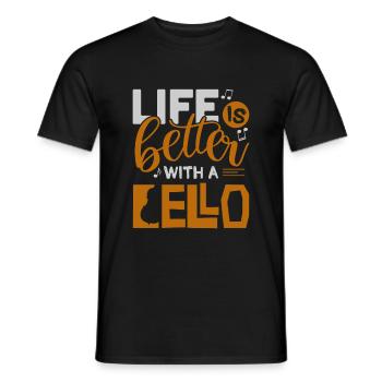 Cello - Männer T-Shirt - Schwarz - Vorne - AI Model Male 178 light (178cm)