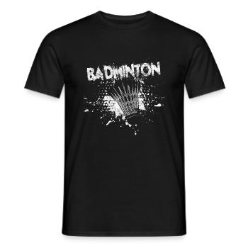 badminton - Men's T-Shirt - black - Front - AI Model Male 178 light (178cm)