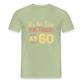 60e anniversaire - T-shirt homme - vert sauge - Devant - AI Model Male 178 light (178cm)