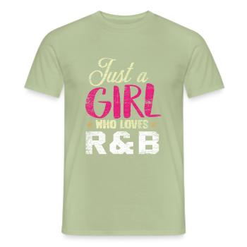 Fille de musique R & B - T-shirt homme - vert sauge - Devant - AI Model Male 178 light (178cm)