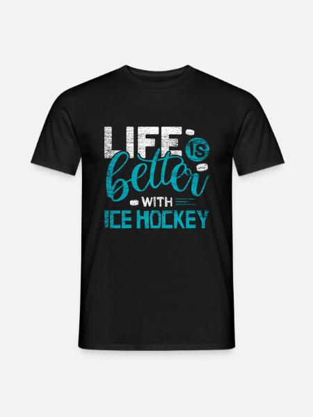 Eishockey - Männer T-Shirt - Schwarz