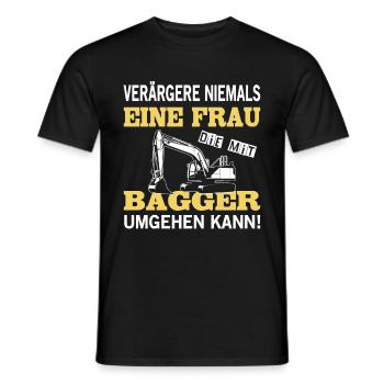 Baggerfahrer Sprüche Bagger Baggerführer Baustelle - Männer T-Shirt - Schwarz - Vorne - AI Model Male 178 light (178cm)