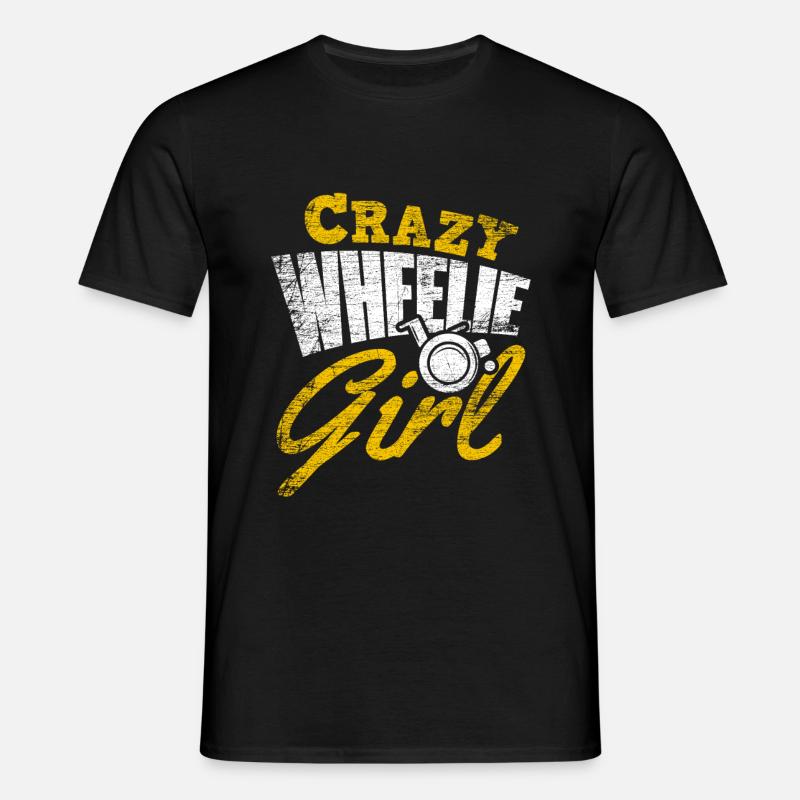 Rollstuhl Mädchen - Männer T-Shirt - Schwarz