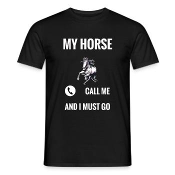 Pferd - Männer T-Shirt - Schwarz - Vorne - AI Model Male 178 light (178cm)