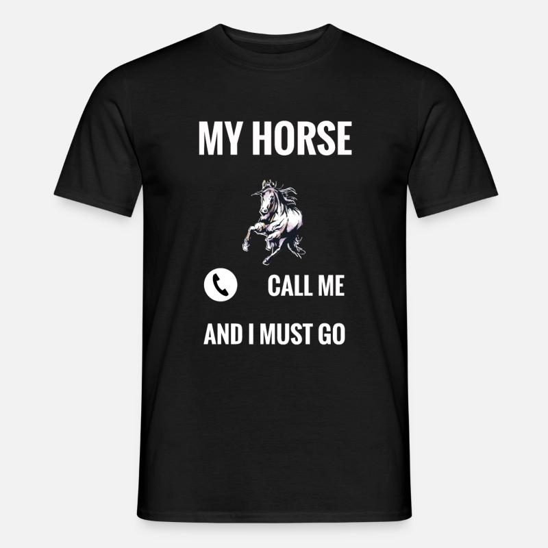 Pferd - Männer T-Shirt - Schwarz
