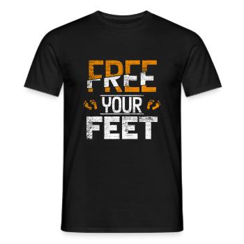 Pieds nus - T-shirt homme - noir - Devant - AI Model Male 178 light (178cm)
