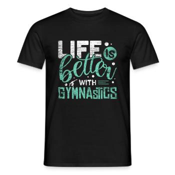 do gymnastics - Men's T-Shirt - black - Front - AI Model Male 178 light (178cm)