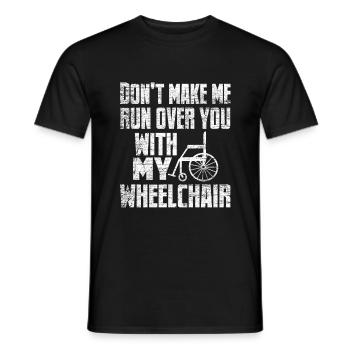 fauteuil roulant - T-shirt homme - noir - Devant - AI Model Male 178 light (178cm)