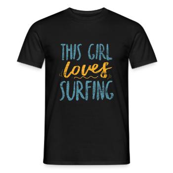 Fille de surfeur Surfergirl - T-shirt homme - noir - Devant - AI Model Male 178 light (178cm)