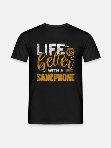 saxophone - Men's T-Shirt - black