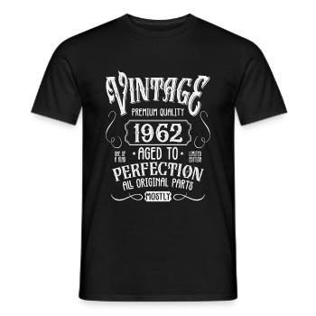 Birthday born in 1962 - Men's T-Shirt - black - Front - AI Model Male 178 light (178cm)