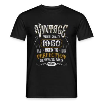 Birthday born in 1960 - Men's T-Shirt - black - Front - AI Model Male 178 light (178cm)