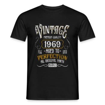 Birthday born in 1969 - Men's T-Shirt - black - Front - AI Model Male 178 light (178cm)