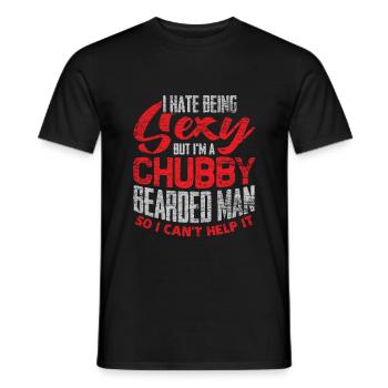 Sexy beard and thick - Men's T-Shirt - black - Front - AI Model Male 178 light (178cm)