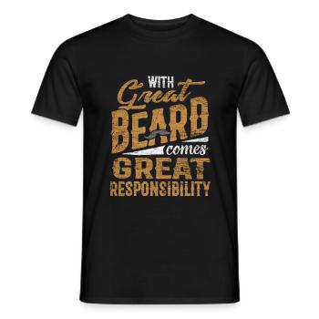 beard - Men's T-Shirt - black - Front - AI Model Male 178 light (178cm)