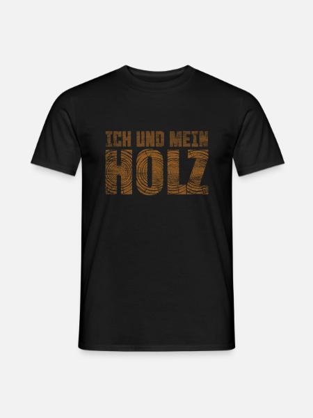 Holz - Männer T-Shirt - Schwarz