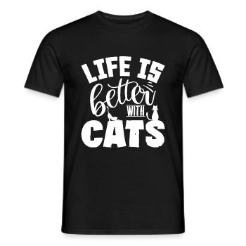 cats - Men's T-Shirt - black - Front - AI Model Male 178 light (178cm)