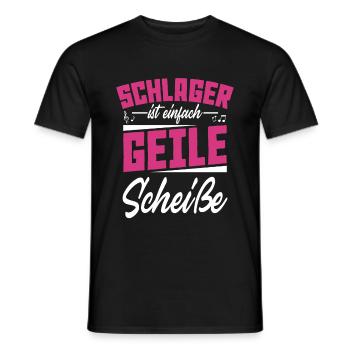 Schlager - Männer T-Shirt - Schwarz - Vorne - AI Model Male 178 light (178cm)
