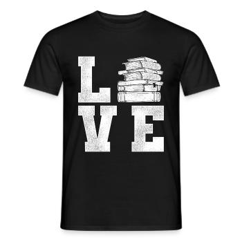 Book love hobby - Men's T-Shirt - black - Front - AI Model Male 178 light (178cm)
