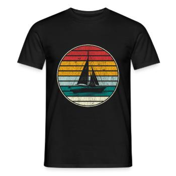 Retro Segelboot - Männer T-Shirt - Schwarz - Vorne - AI Model Male 178 light (178cm)