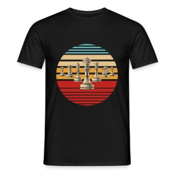 Retro Schach Schachfigur - Männer T-Shirt - Schwarz - Vorne - AI Model Male 178 light (178cm)