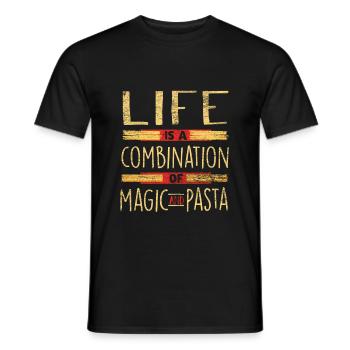 Pasta - Männer T-Shirt - Schwarz - Vorne - AI Model Male 178 light (178cm)