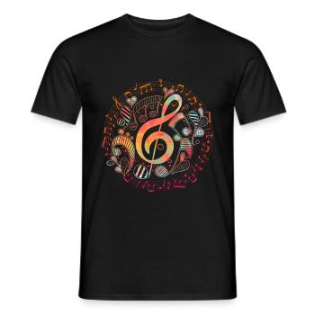 Clef music - Men's T-Shirt - black - Front - AI Model Male 178 light (178cm)