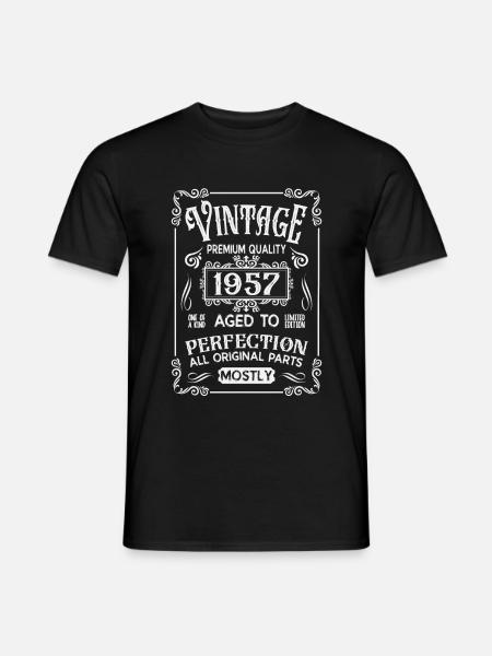 Birthday born in 1957 - Men's T-Shirt - black