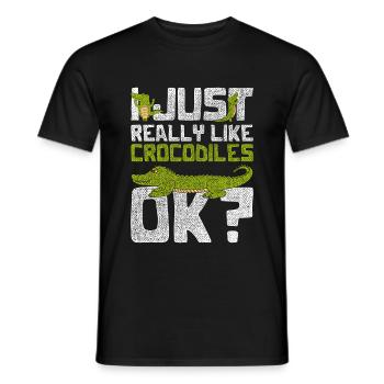 Krokodil Afrika - Männer T-Shirt - Schwarz - Vorne - AI Model Male 178 light (178cm)