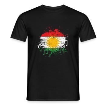 Musique du drapeau du Kurdistan - T-shirt homme - noir - Devant - AI Model Male 178 light (178cm)