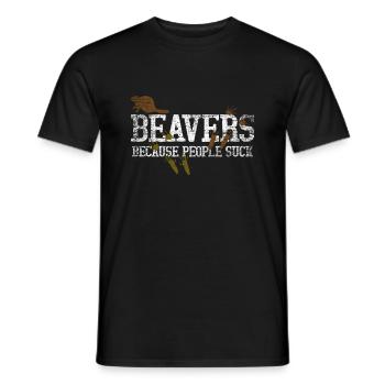 castor - T-shirt homme - noir - Devant - AI Model Male 178 light (178cm)
