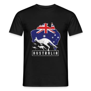 Australia kangaroo - Men's T-Shirt - black - Front - AI Model Male 178 light (178cm)