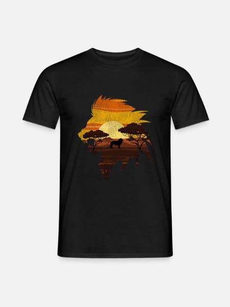 Löwe Afrika - Männer T-Shirt - Schwarz