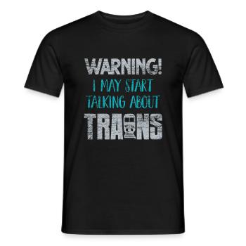 Trains de chemin de fer - T-shirt homme - noir - Devant - AI Model Male 178 light (178cm)