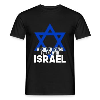 Israël Star of David - T-shirt homme - noir - Devant - AI Model Male 178 light (178cm)