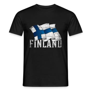 finland - Men's T-Shirt - black - Front - AI Model Male 178 light (178cm)
