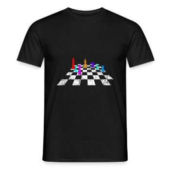 Retro Chess Move - Men's T-Shirt - black - Front - AI Model Male 178 light (178cm)