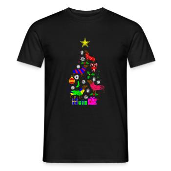 Dachshund Christmas - Men's T-Shirt - black - Front - AI Model Male 178 light (178cm)
