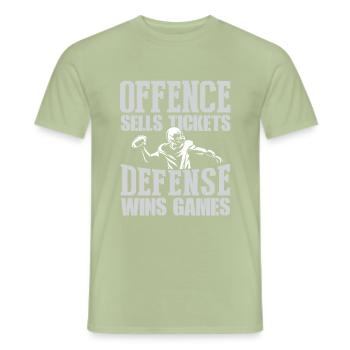 American football - Men's T-Shirt - sage - Front - AI Model Male 178 light (178cm)
