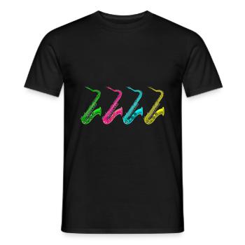 Retro Saxophone musicien - T-shirt homme - noir - Devant - AI Model Male 178 light (178cm)