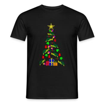 Turtle Christmas Tree - Men's T-Shirt - black - Front - AI Model Male 178 light (178cm)