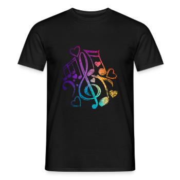 Clef music - Men's T-Shirt - black - Front - AI Model Male 178 light (178cm)