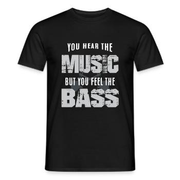 Guitare basse - T-shirt homme - noir - Devant - AI Model Male 178 light (178cm)