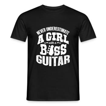 Guitare basse - T-shirt homme - noir - Devant - AI Model Male 178 light (178cm)